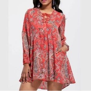 Free People Rain or Shine Tunic Dress Sz M